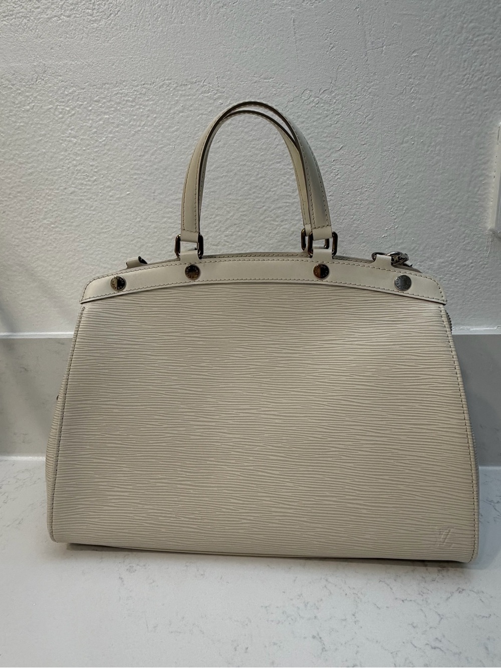 Louise Vuitton Epi Leather Soufflot MM Tote - Ivory / Off White